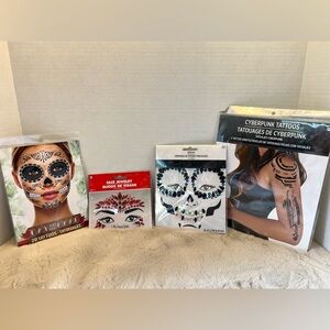 Halloween Bundle - Various face jewelry and tattoos!
